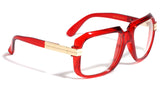 Gazelle Emcee Square Oversized Hip Hop Luxury Aviator Sunglasses w/ Clear Lenses
