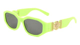 Slim Oval Gold Tiger Medallion Luxury Biggie Sunglasses