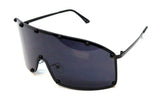 Futuristic Wrap Around One Piece Shield Lens Luxury Aviator Sunglasses