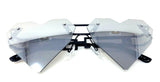 Laser Cut Rimless Heart Shaped Aviator Sunglasses