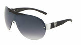 Khan Semi Rimless Sport Shield Wrap Around Aviator Sunglasses