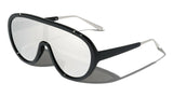 Oversized Futuristic One Piece Shield Lens Aviator Sunglasses