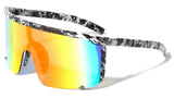 Montego Bay XL Oversized Rimless Wrap Around Shield Aviator Sunglasses
