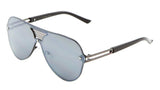 Rimless Oversized One Piece Shield Aviator Sunglasses