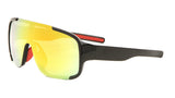 Poconos Semi Rimless Floating One Piece Lens Wrap Around Shield Sunglasses