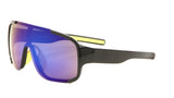 Poconos Semi Rimless Floating One Piece Lens Wrap Around Shield Sunglasses