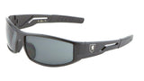 Khan Slim Shield Sport Wrap Around Chopper Sunglasses