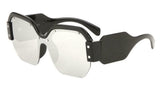 Oversized Women's Semi Rimless Shield Square Sunglasses
