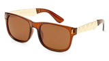 Classic Plastic & Metal Frame Engraved Marijuana Weed Leaf Sunglasses