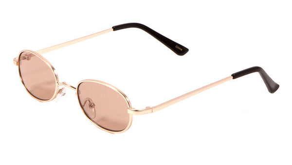 Slim Metal Oval Classic Casual Retro Sunglasses