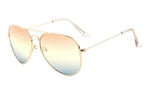 Classic Pilot Aviator Sunglasses w/ Triple Gradient Lenses