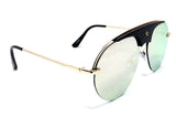 Star Brow Bar Semi Rimless Luxury Pilot Aviator Sunglasses