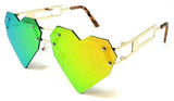 Laser Cut Rimless Heart Shaped Aviator Sunglasses