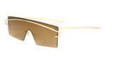 Flat Top Futuristic Oversized Wide One Piece Shield Sunglasses