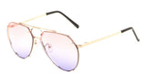 Floating Flat Lens Aviator Sunglasses w/Brow Bar