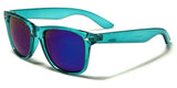 Neon Classic Casual Retro Square Trendy 80's Sunglasses w/ Flash Mirror Lenses