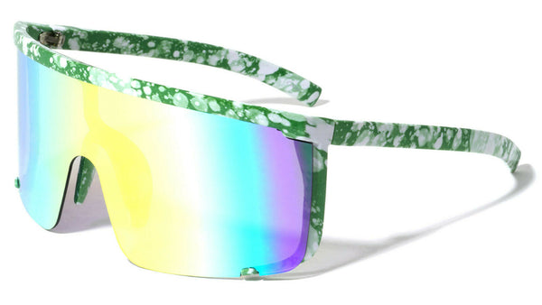 Montego Bay XL Oversized Rimless Wrap Around Shield Aviator Sunglasses