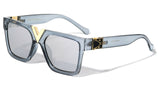 Gold V Trendy Luxury Square Retro Classic Casual Fancy Aviator Sunglasses