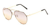 Floating Flat Lens Aviator Sunglasses w/Brow Bar