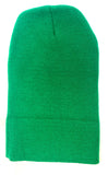 Solid Plain Blank Long Uncuffed Winter Knit Beanie Hat