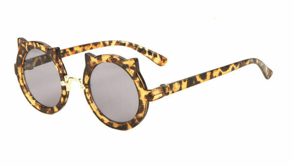 Kitty Cat Ear Kids Youth Round Circle Lens Sunglasses