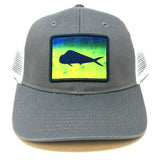 Mahi Mahi Patch Sport Fishing Angler Logo Mesh Trucker Snapback Hat