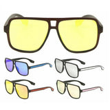 Sleek Square Flat Top Retro Aviator Sunglasses