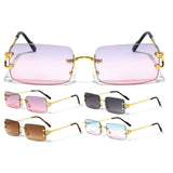 Prestige Slim Rimless Rectangular Luxury Aviator Sunglasses