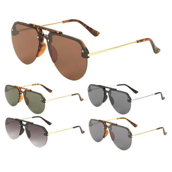 Semi Rimless Luxury Sport Casual Pilot Aviator Sunglasses