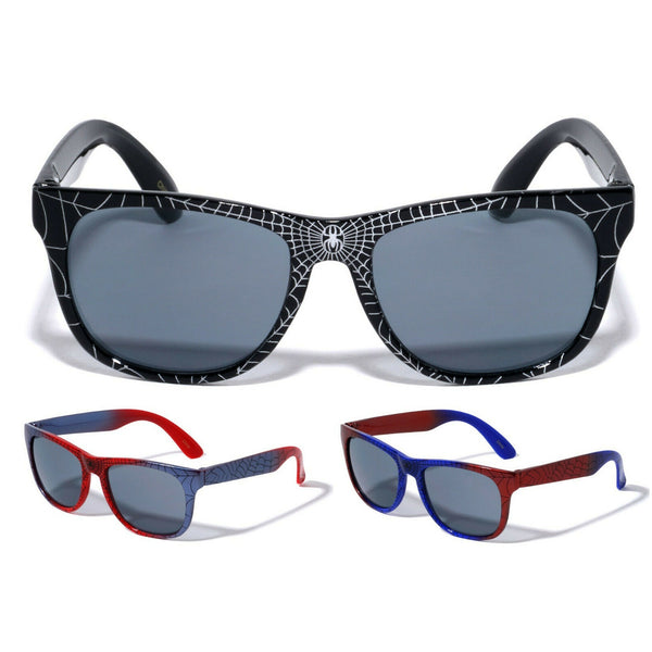 Kids Youth Boys Superhero Spider Web Square Sunglasses