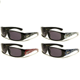 Locs Paisley Bandana Print Square Retro Wrap Around Sunglasses