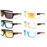 Locs Rectangular USA American Flag Wrap Around Patriotic Sunglasses