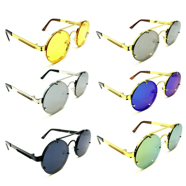 Elegant Round Circle Floating Lenses Luxury Steampunk Sunglasses
