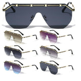 Luxury Rimless One Piece Shield Lens Aviator Sunglasses