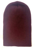 Solid Plain Blank Long Uncuffed Winter Knit Beanie Hat