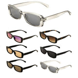 Slim Rectangular Minimal Retro Classic Plastic Mod Sunglasses