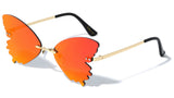 Rimless Butterfly Wings Shaped Lenses Retro Luxury Sunglasses