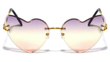 Women's Heart Shaped Rimless Luxury Sunglasses