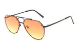 Floating Flat Lens Aviator Sunglasses w/Brow Bar