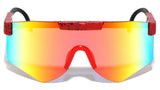 Pensacola Semi Rimless Wrap Around One Piece Shield Lens Sporty Sunglasses