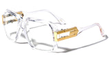 Cosa Nostra Gazelle Square Oversized Hip Hop Aviator Sunglasses w/ Clear Lenses