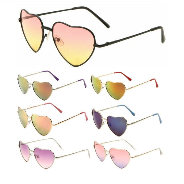 Heart Shaped Lolita Womens Retro Aviator Designer Sunglasses