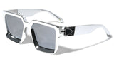 Metallic Oversized Thick Bold Square Luxury Sunglasses