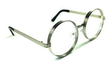 Round Luxury Thick Bold Frame Hippie Sunglasses w/ Clear Circle Lenses