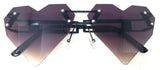 Laser Cut Rimless Heart Shaped Aviator Sunglasses