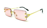 Prestige Slim Rimless Rectangular Luxury Aviator Sunglasses