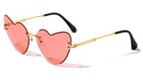 Women's Heart Shaped Rimless Luxury Sunglasses