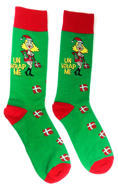 Novelty Fine Fit Crew Socks - Mix Holiday Prints