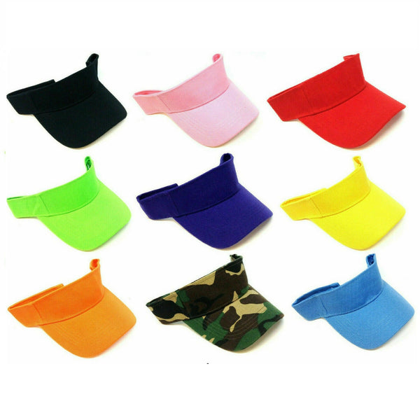 Solid Plain Curved Bill Sun Visor Golf Hat