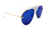 Star Brow Bar Semi Rimless Luxury Pilot Aviator Sunglasses